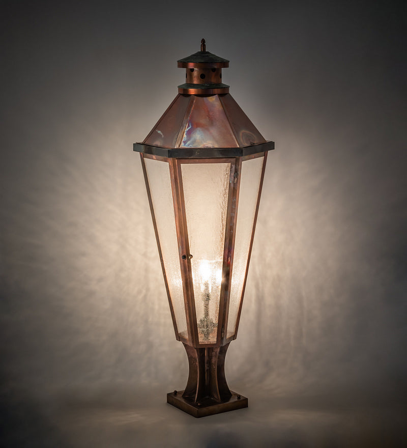 Meyda Tiffany 244548 Three Light Pier Mount, Vintage Copper And Craftsman Verdi