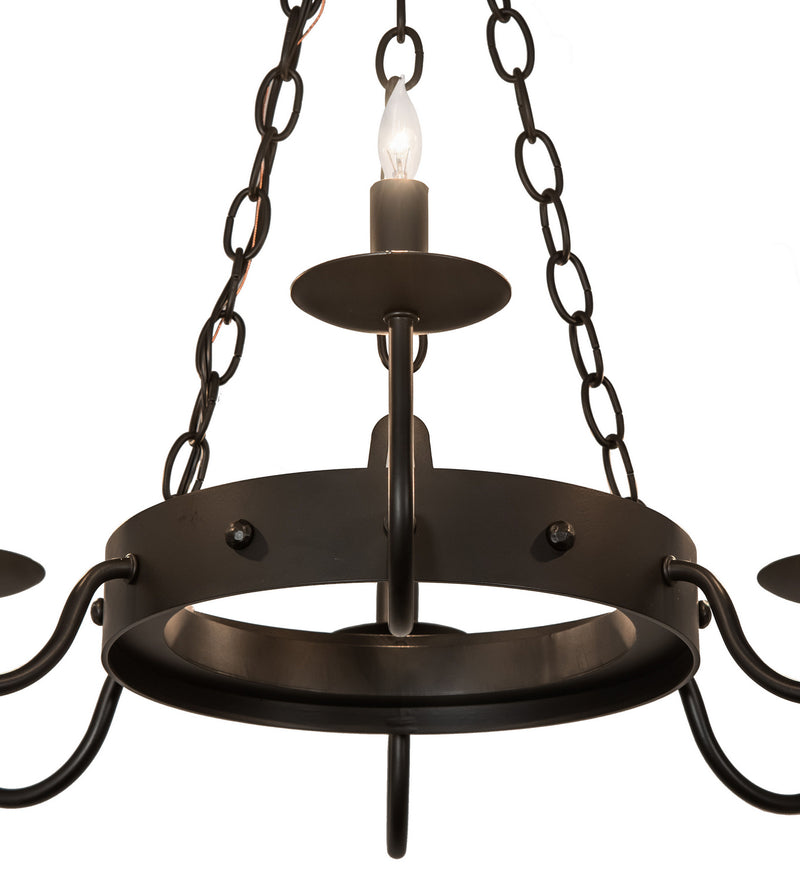 Meyda Tiffany 244691 Six Light Chandelier, Solar Black