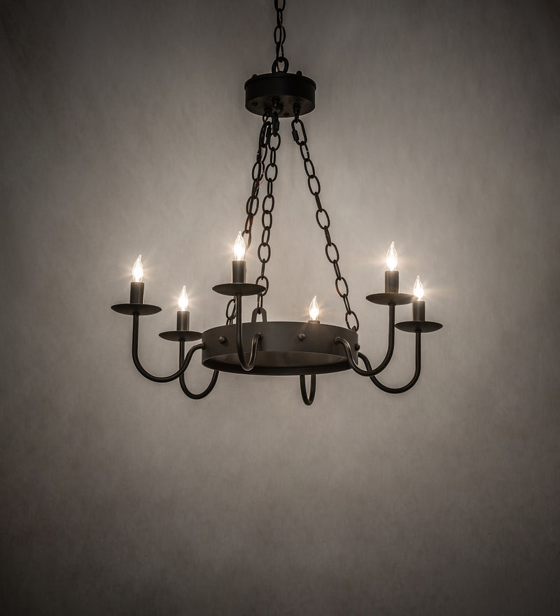 Meyda Tiffany 244691 Six Light Chandelier, Solar Black