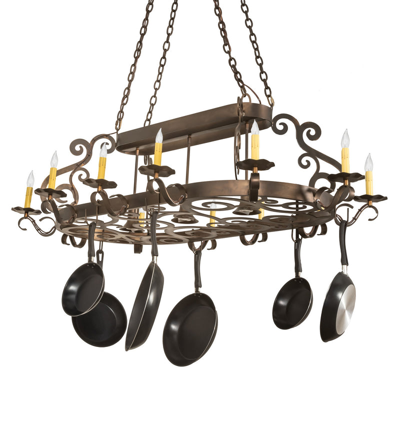 Meyda Tiffany 246369 LED Pot Rack, Antique Copper