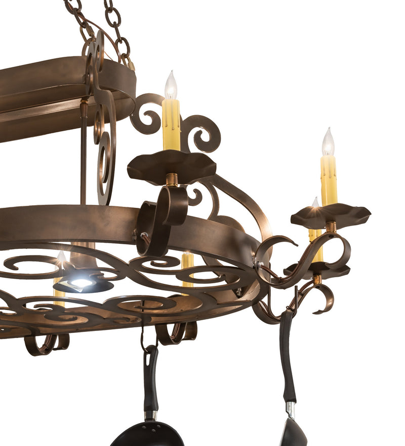 Meyda Tiffany 246369 LED Pot Rack, Antique Copper