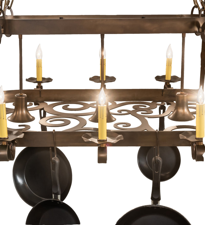Meyda Tiffany 246369 LED Pot Rack, Antique Copper