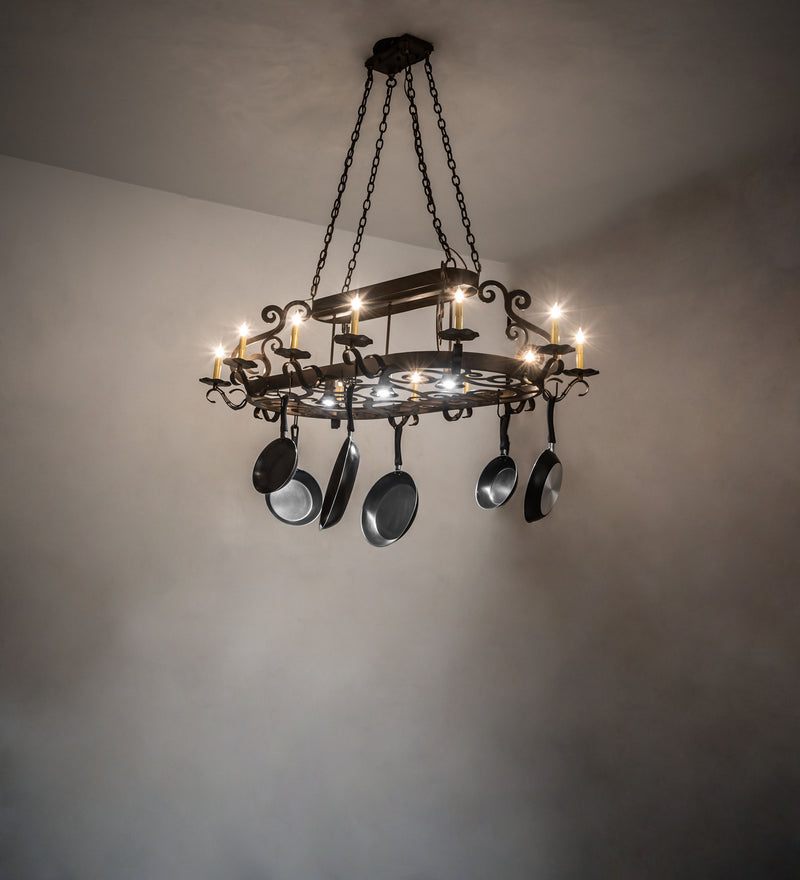Meyda Tiffany 246369 LED Pot Rack, Antique Copper