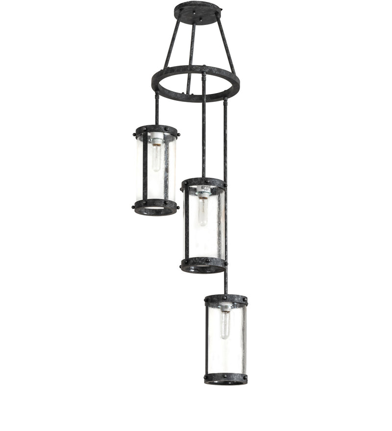 Meyda Tiffany 246760 Three Light Chandelier, Gunmetal