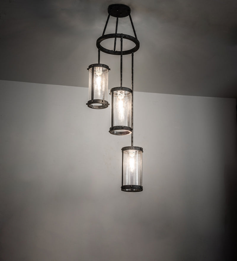 Meyda Tiffany 246760 Three Light Chandelier, Gunmetal