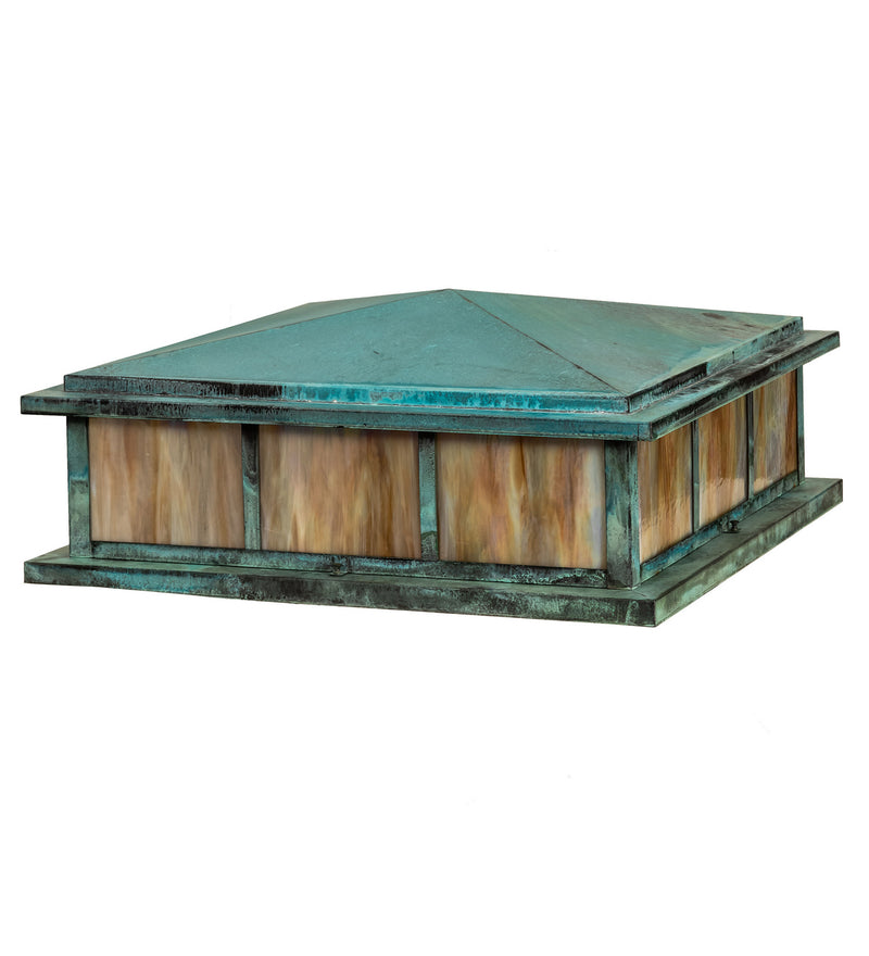 Meyda Tiffany 246897 Four Light Pier Mount, Craftsman Verdigris