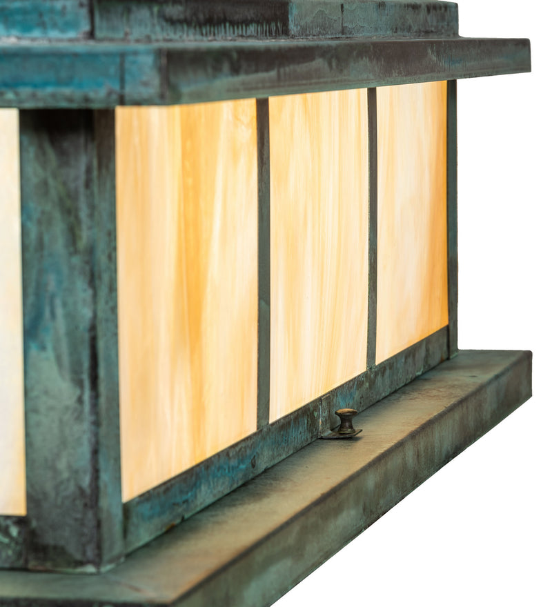 Meyda Tiffany 246897 Four Light Pier Mount, Craftsman Verdigris