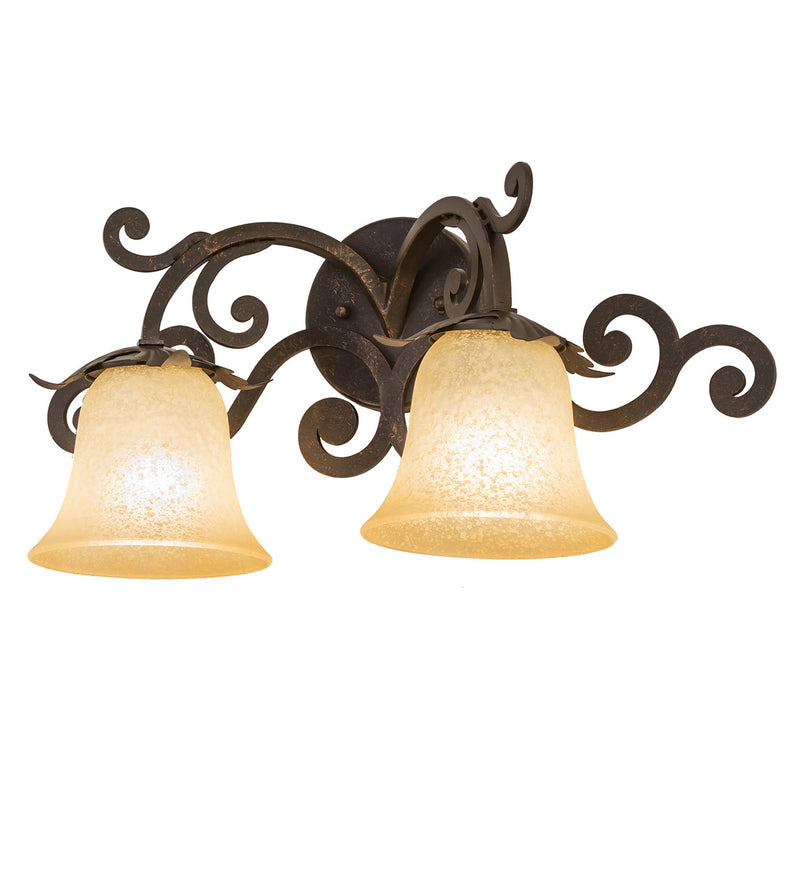 Meyda Tiffany 247362 Two Light Wall Sconce, Gilded Tobacco