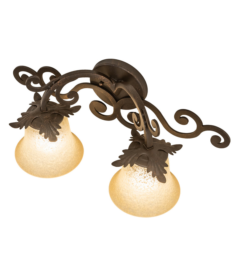 Meyda Tiffany 247362 Two Light Wall Sconce, Gilded Tobacco