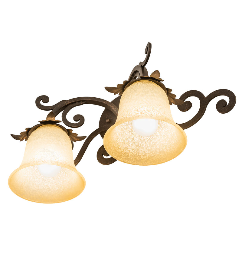 Meyda Tiffany 247362 Two Light Wall Sconce, Gilded Tobacco