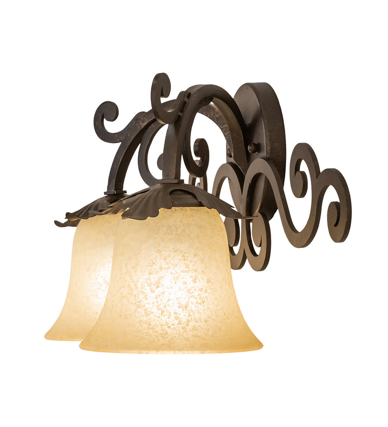 Meyda Tiffany 247362 Two Light Wall Sconce, Gilded Tobacco