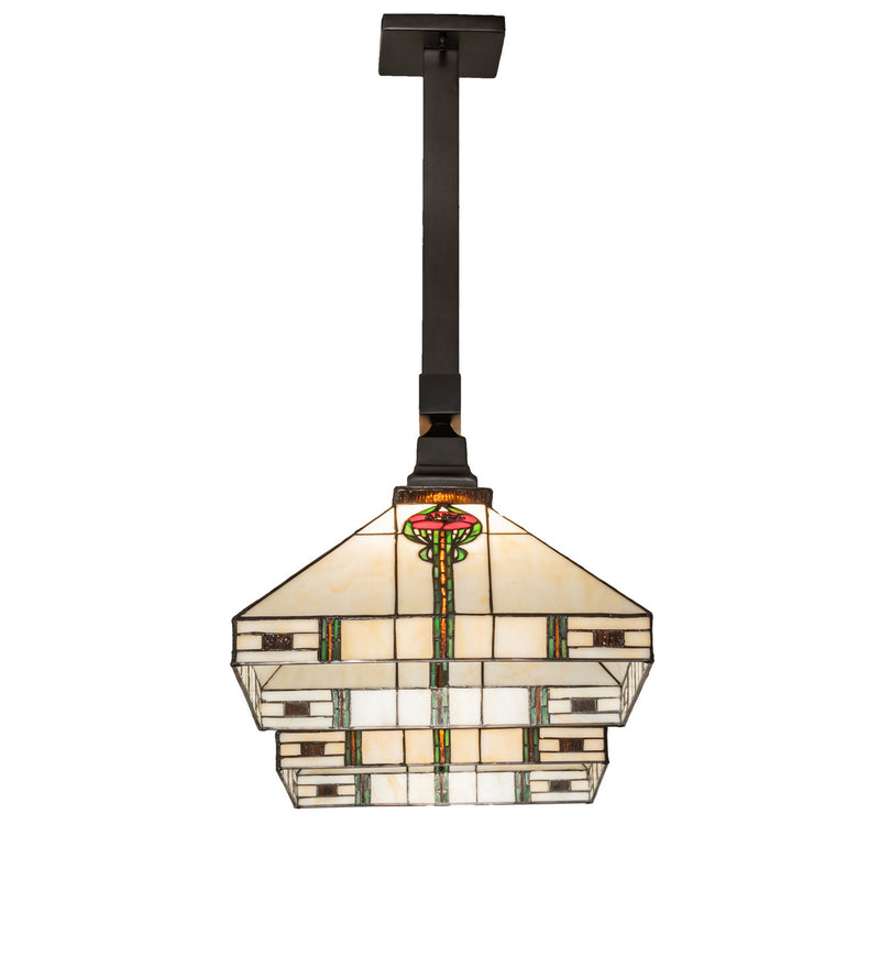 Meyda Tiffany 247409 Two Light Island Pendant, Craftsman Brown