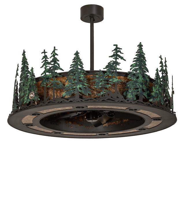 Meyda Tiffany 247515 20 Light Chandel-Air, Wrought Iron/Green Trees