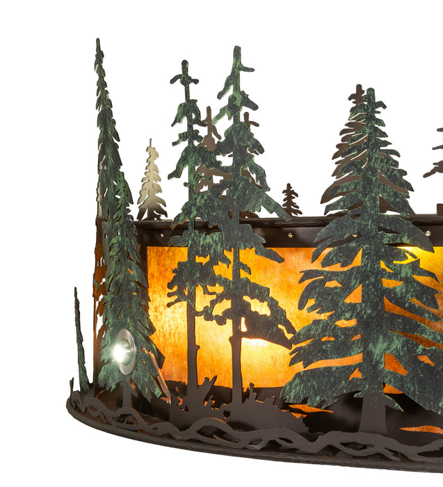 Meyda Tiffany 247515 20 Light Chandel-Air, Wrought Iron/Green Trees