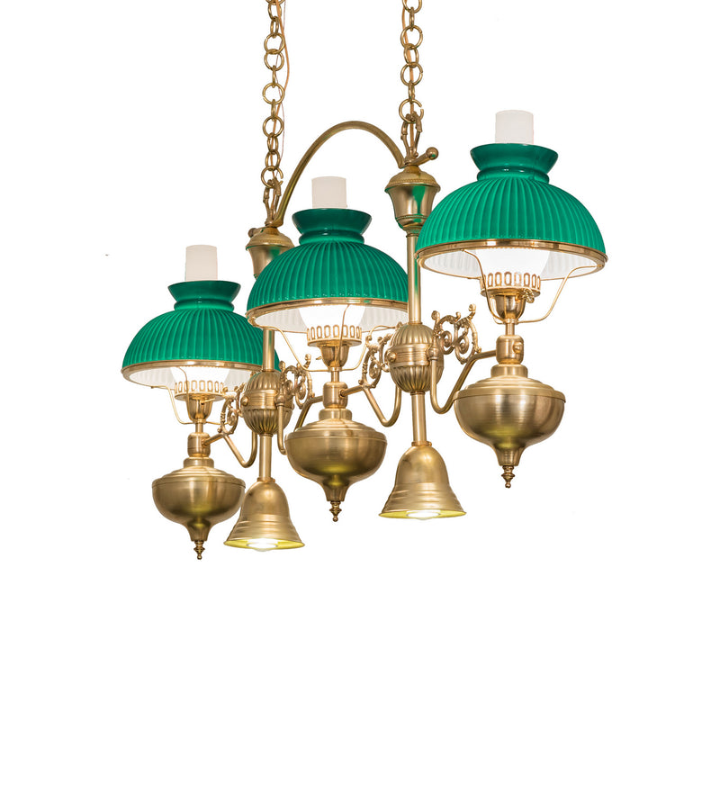 Meyda Tiffany 247597 Five Light Island Pendant, Raw Brass