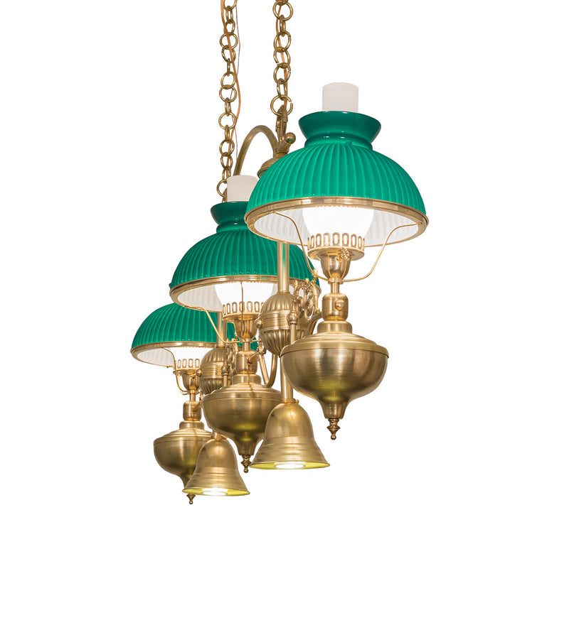 Meyda Tiffany 247597 Five Light Island Pendant, Raw Brass