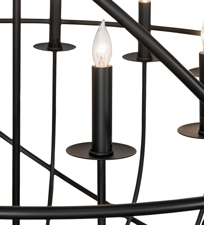 Meyda Tiffany 247640 12 Light Chandelier, Solar Black