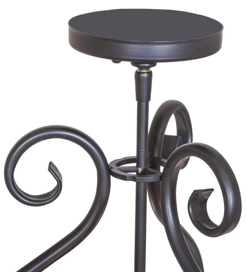 Meyda Tiffany 247884 Three Light Flushmount, Black Satin Wrought Iron