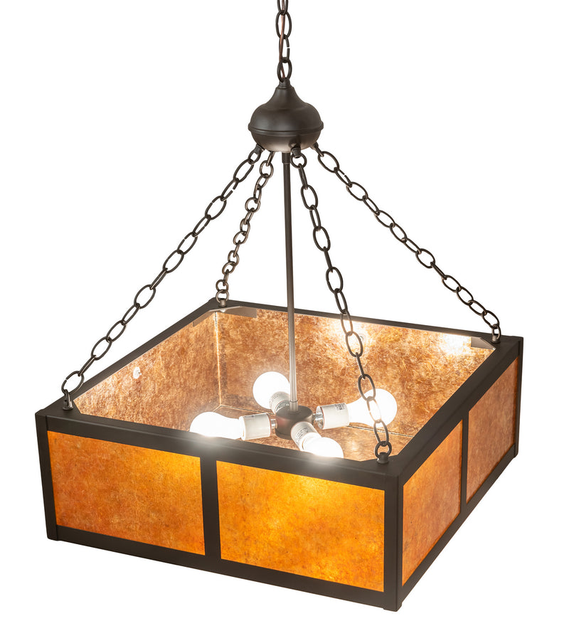 Meyda Tiffany 250052 Four Light Pendant, Amber Mica