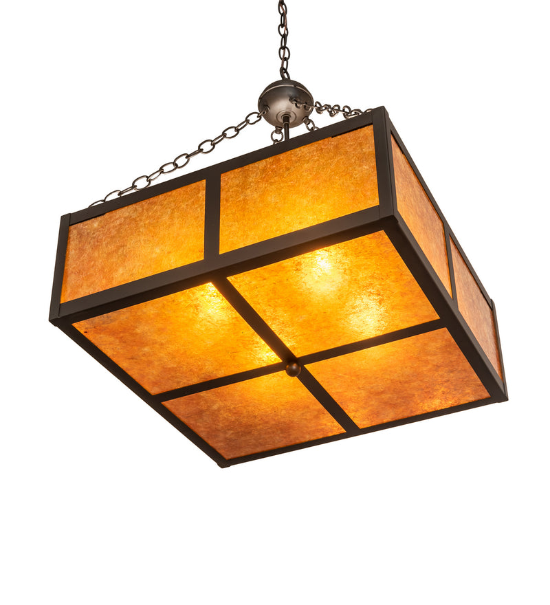 Meyda Tiffany 250052 Four Light Pendant, Amber Mica