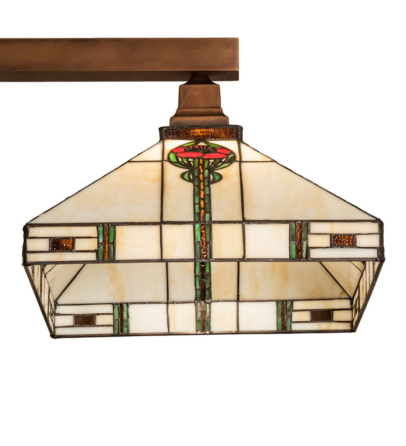 Meyda Tiffany 250066 Two Light Island Pendant, Craftsman Brown