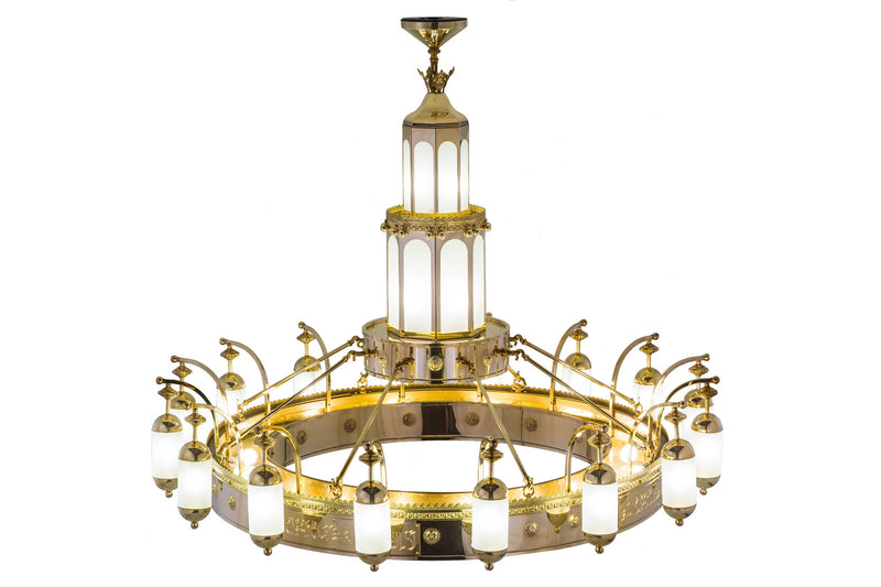 Meyda Tiffany 250553 42 Light Chandelier, With Steel Skeleton