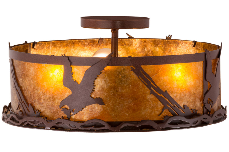 Meyda Tiffany 250694 Three Light Flushmount, Rust