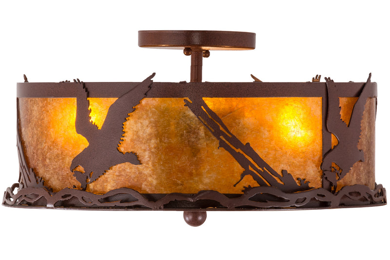Meyda Tiffany 250694 Three Light Flushmount, Rust