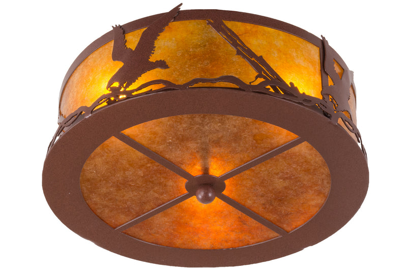 Meyda Tiffany 250694 Three Light Flushmount, Rust