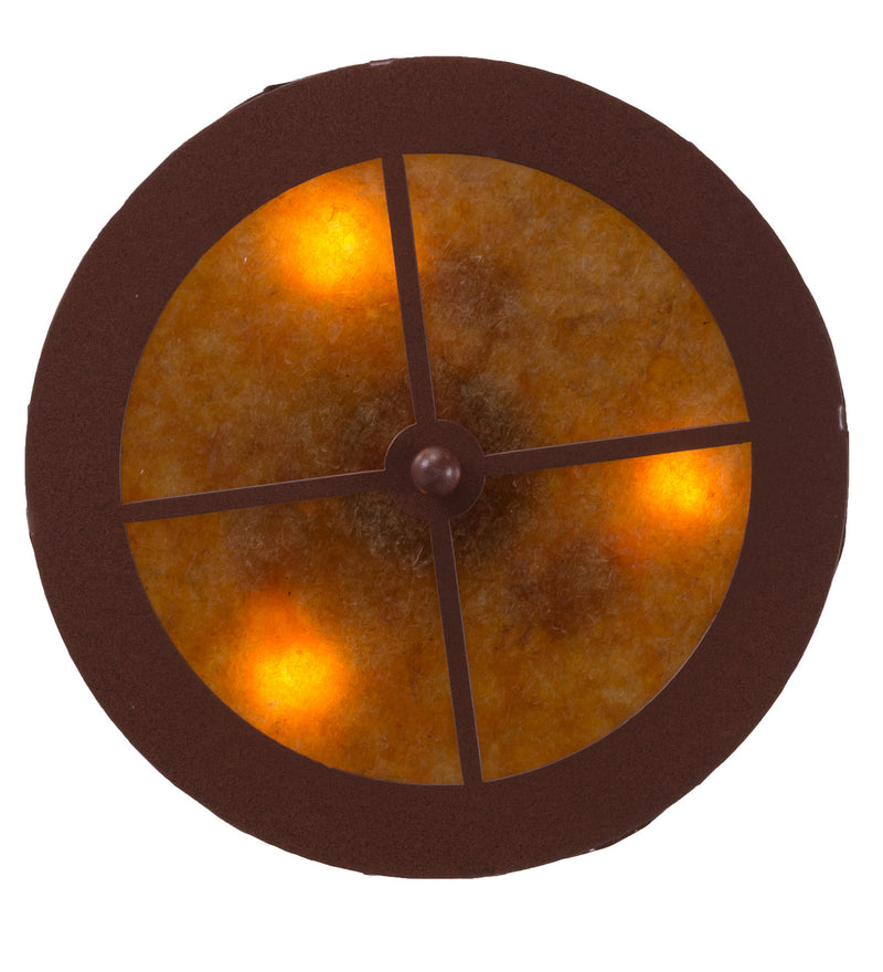 Meyda Tiffany 250694 Three Light Flushmount, Rust