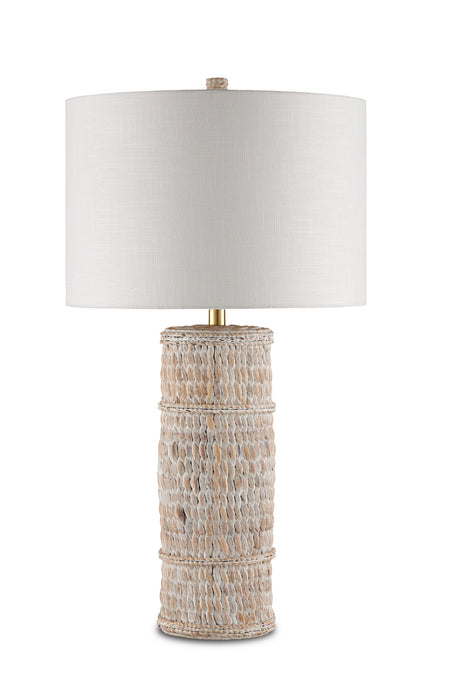 Currey and Company 6000-0754 One Light Table Lamp, Whitewashed Water Hyacinth