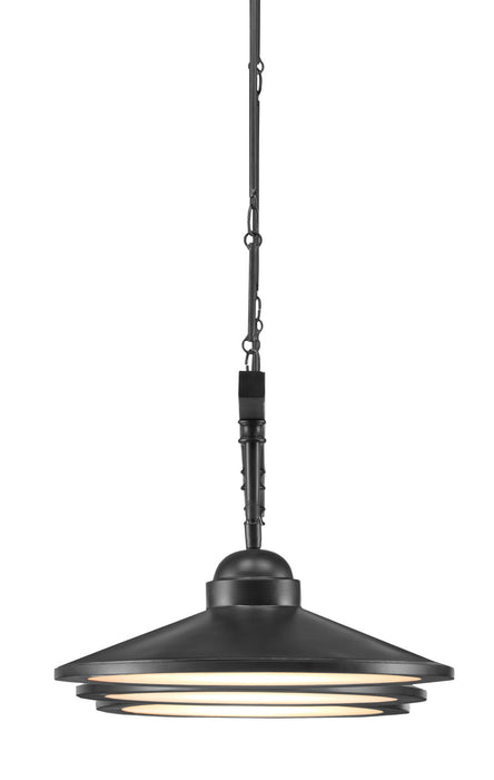 Currey and Company 9000-0858 Three Light Chandelier, Black Bronze/White