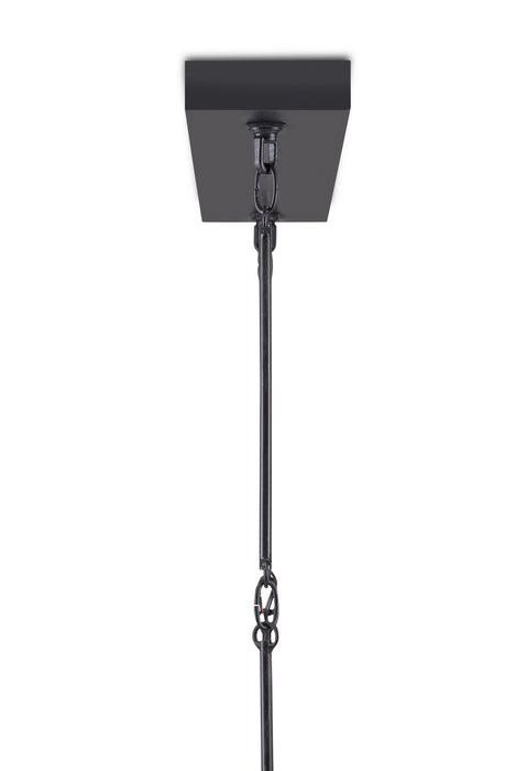 Currey and Company 9000-0858 Three Light Chandelier, Black Bronze/White