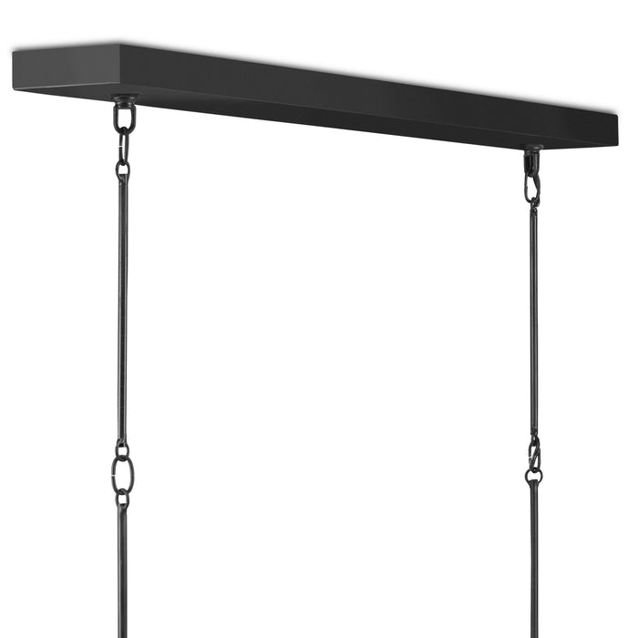 Currey and Company 9000-0858 Three Light Chandelier, Black Bronze/White