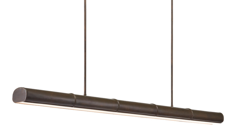 Currey and Company 9000-0862 Five Light Linear Chandelier, Bronze Verdigris/White