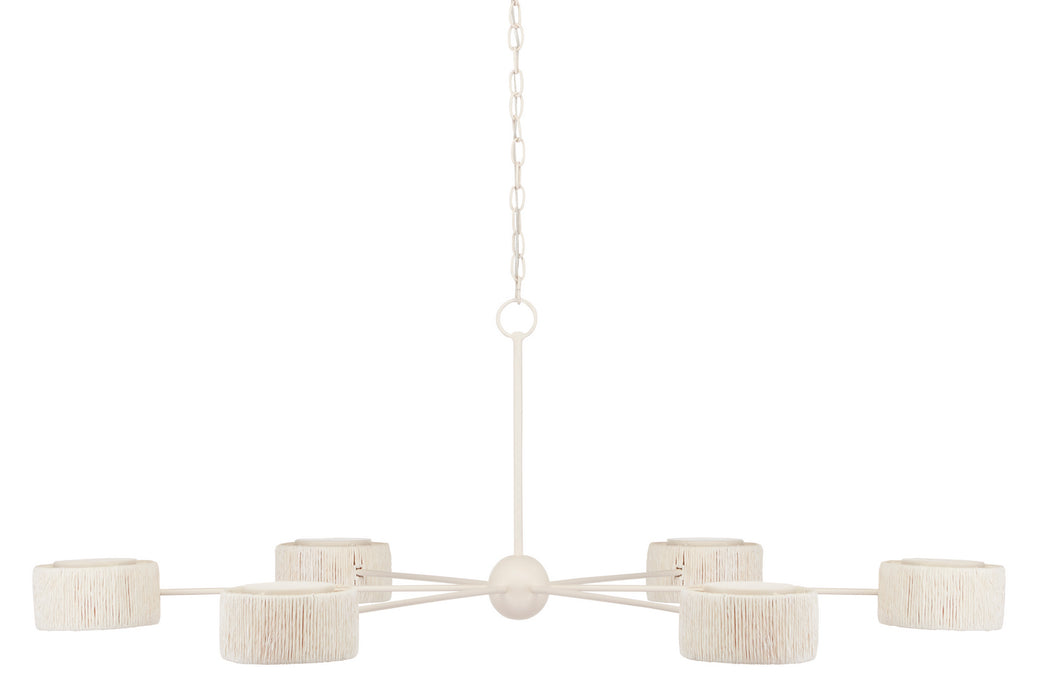 Currey and Company 9000-0865 Six Light Chandelier, White