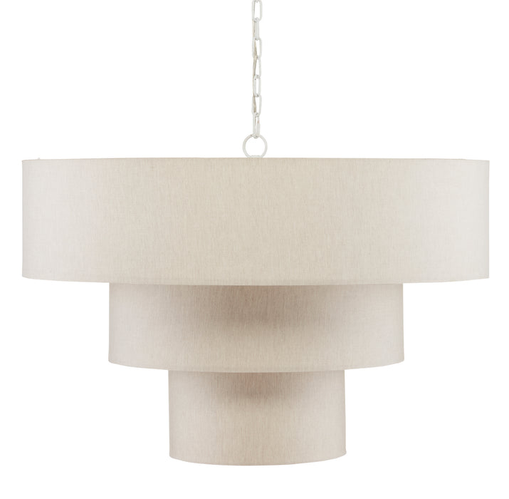 Currey and Company 9000-0866 Nine Light Chandelier, White/Linen