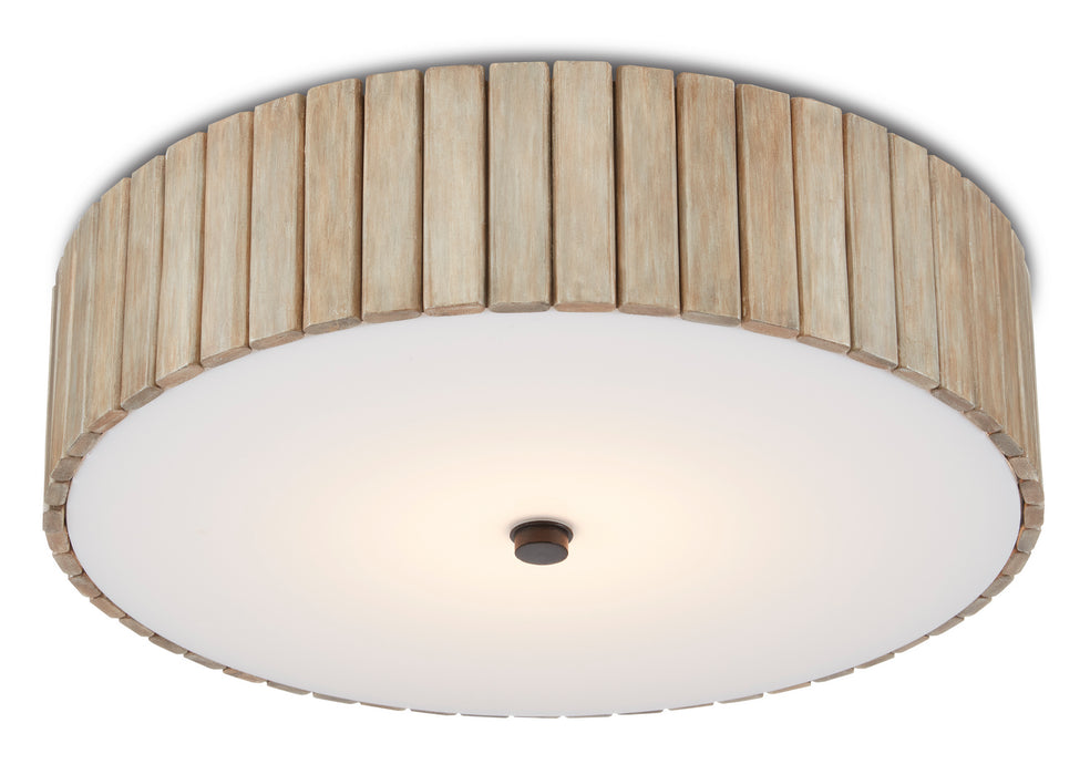 Currey and Company 9999-0058 One Light Semi-Flush Mount, Taupe/Black