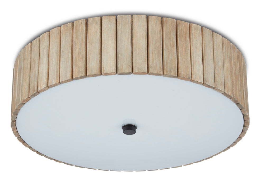 Currey and Company 9999-0058 One Light Semi-Flush Mount, Taupe/Black