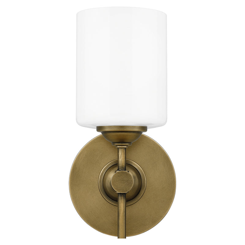 Quoizel ARI8605WS One Light Wall Sconce, Weathered Brass