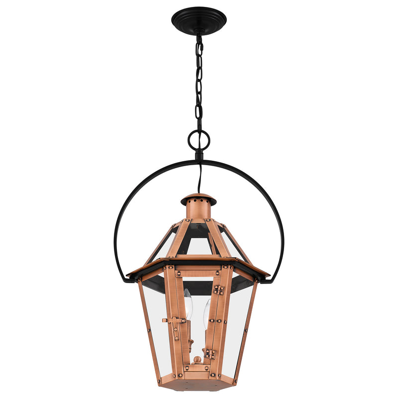 Quoizel BURD2816AC Two Light Pendant, Aged Copper
