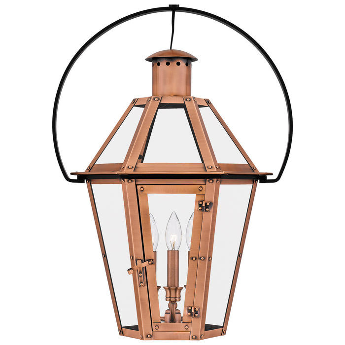 Quoizel BURD2818AC Three Light Pendant, Aged Copper