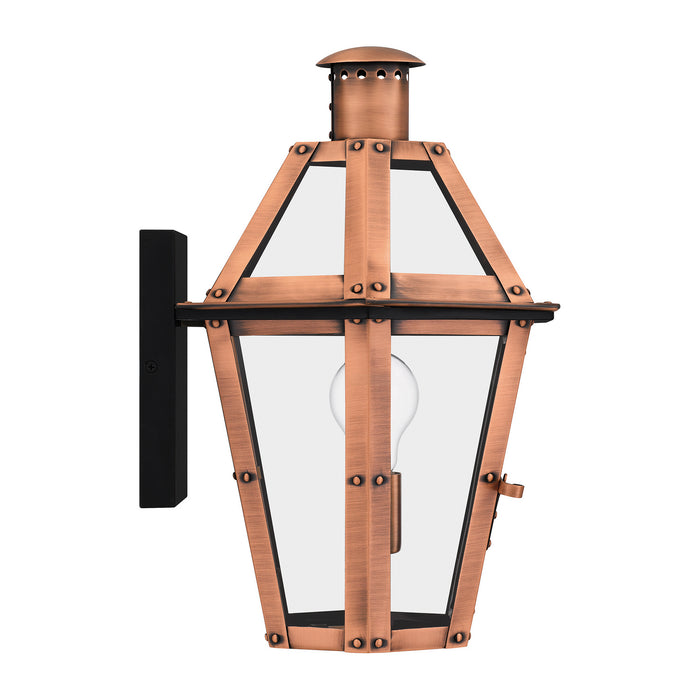 Quoizel BURD8411AC One Light Outdoor Wall Mount, Aged Copper