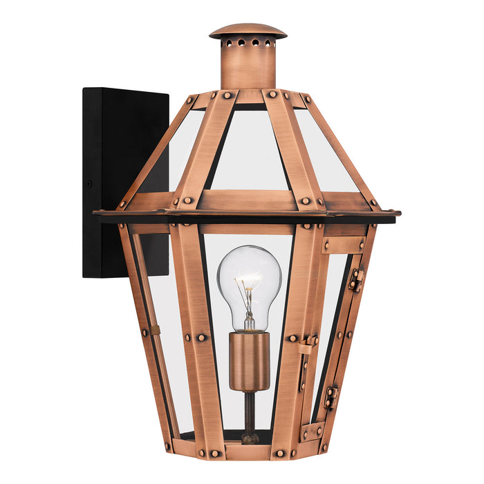 Quoizel BURD8411AC One Light Outdoor Wall Mount, Aged Copper