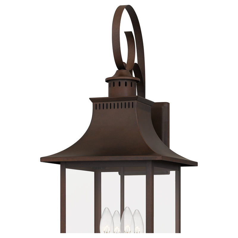 Quoizel CCR8412CU Four Light Outdoor Wall Lantern, Copper Bronze