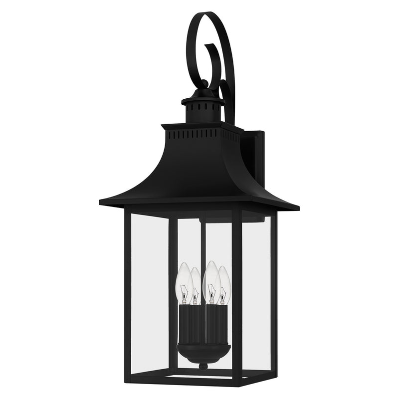 Quoizel CCR8412K Four Light Outdoor Wall Lantern, Mystic Black