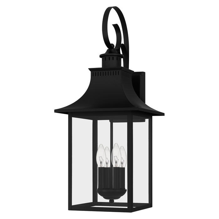 Quoizel CCR8412K Four Light Outdoor Wall Lantern, Mystic Black