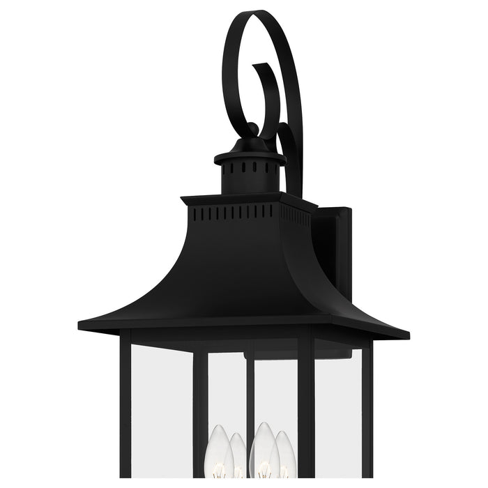 Quoizel CCR8412K Four Light Outdoor Wall Lantern, Mystic Black
