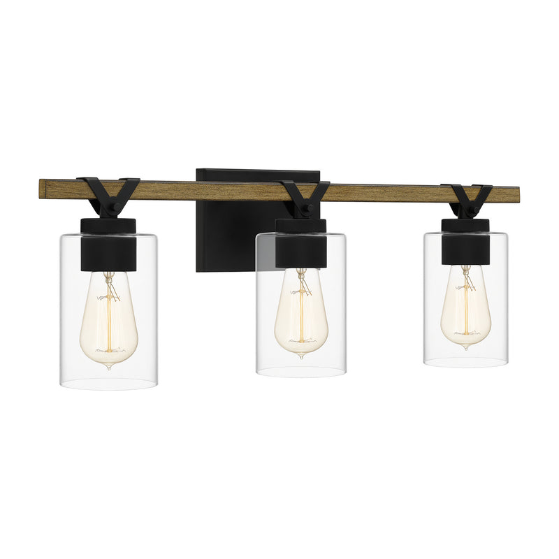 Quoizel DEVN8624MBK Three Light Bath, Matte Black