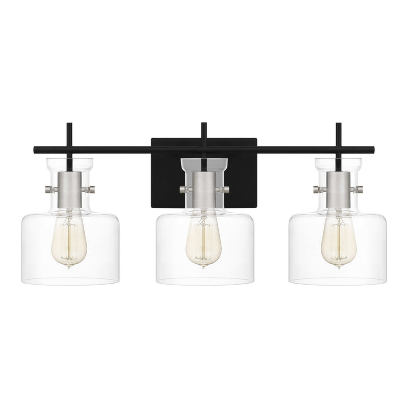 Quoizel PEN8622MBK Three Light Bath, Matte Black